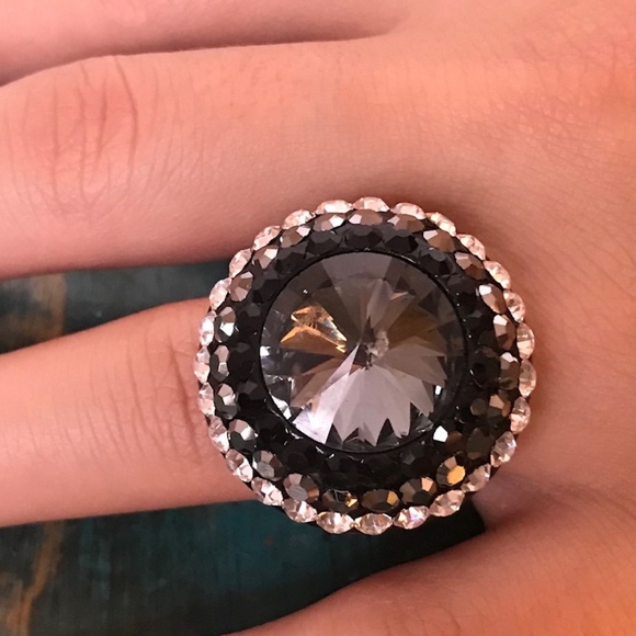 Festive Colorful Crystal Stretch Rings - Picture 4 of 7